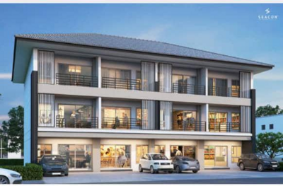 A three floor building